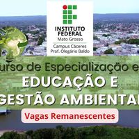 Seletivo Vagas Remanescentes _ Especialização em Educação e Gestão Ambiental 