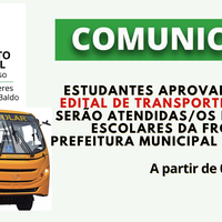 Comunicado: transporte escolar gratuito
