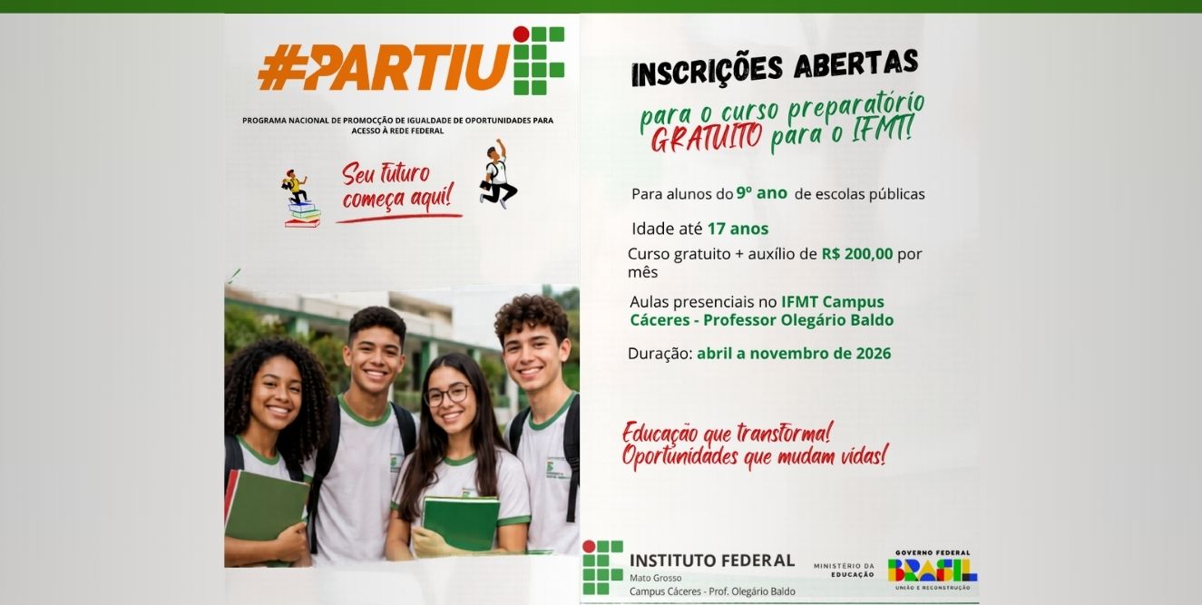Partiu IFMT 2026 Vagas Remanescentes